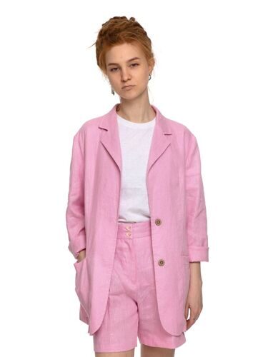 Жакет изо льна, розовый