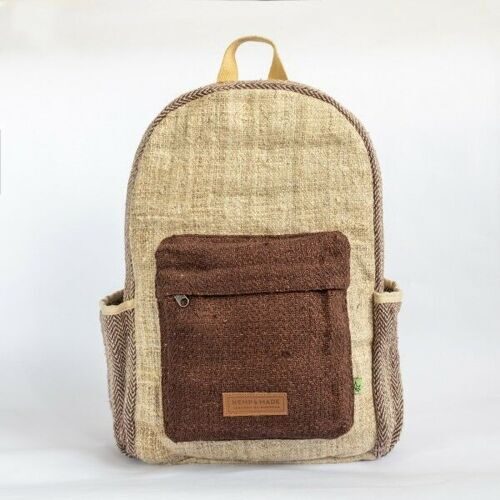 Рюкзак из конопли Тамель, коричневый карман